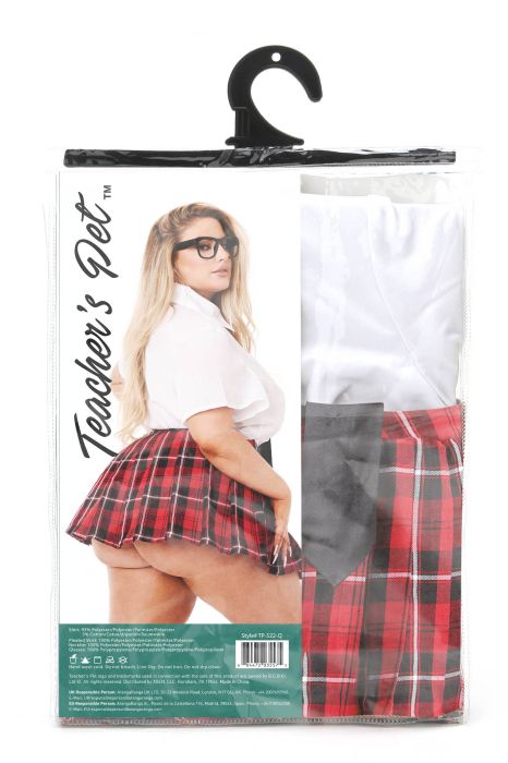 TEACHER PET WOMEN'S 4 PC PRIVATE SCHOOL SWEETHEART COSTUME, QUEEN SIZE