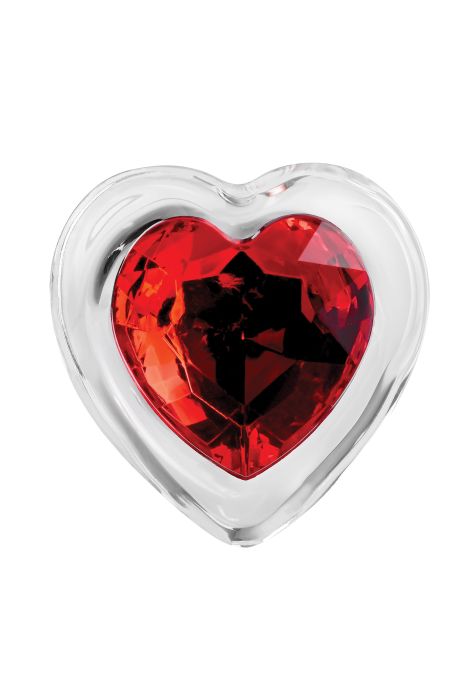 A&E RED HEART GEM GLASS PLUG SMALL