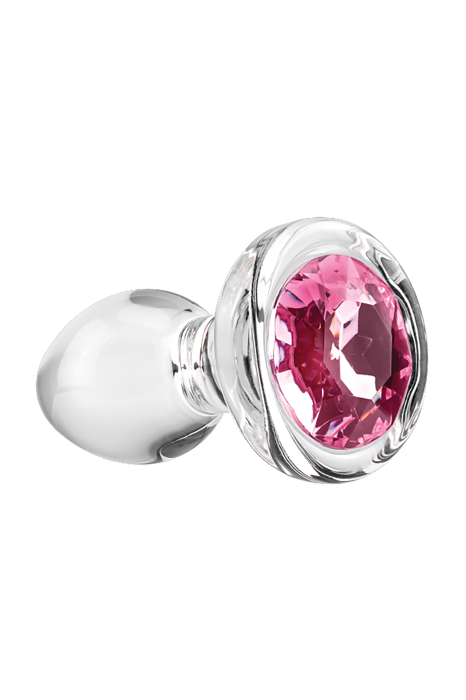 A&E PINK GEM GLASS PLUG SMALL