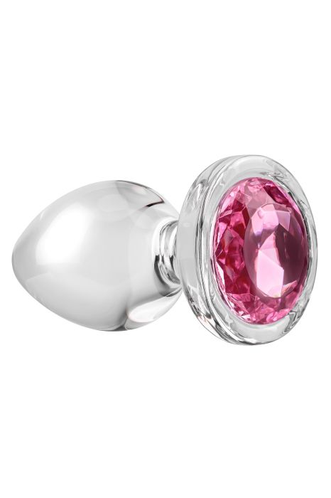 A&E PINK GEM GLASS PLUG LARGE
