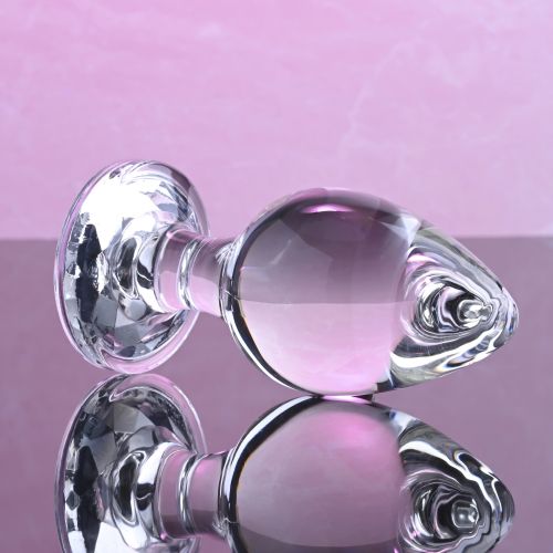 A&E PINK GEM GLASS PLUG LARGE