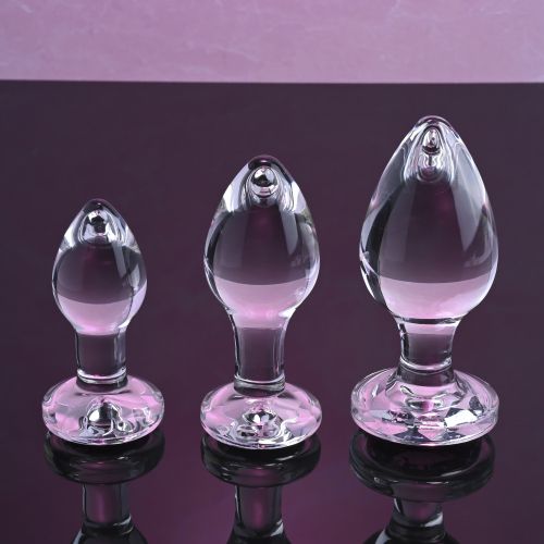 A&E PINK GEM GLASS PLUG SET