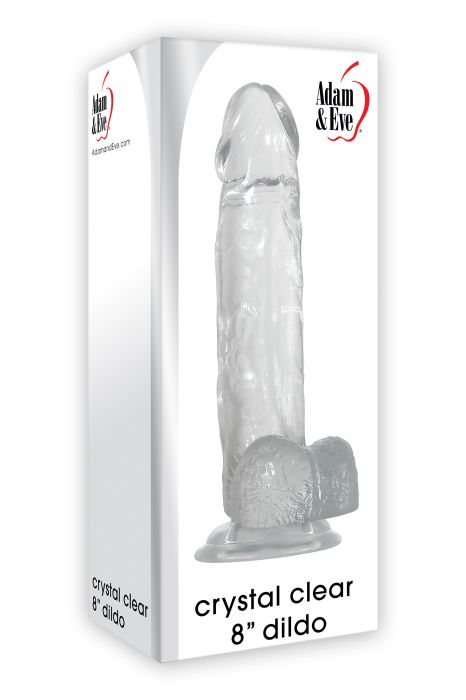 A&E CRYSTAL CLEAR 8 INCH DILDO