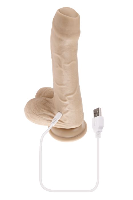 EVOLVED PEEK A BOO VIBRATING DILDO 8 INCH LIGHT