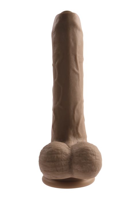 EVOLVED PEEK A BOO VIBRATING DILDO 8 INCH DARK