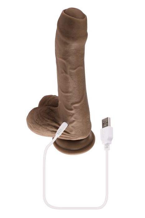 EVOLVED PEEK A BOO VIBRATING DILDO 8 INCH DARK