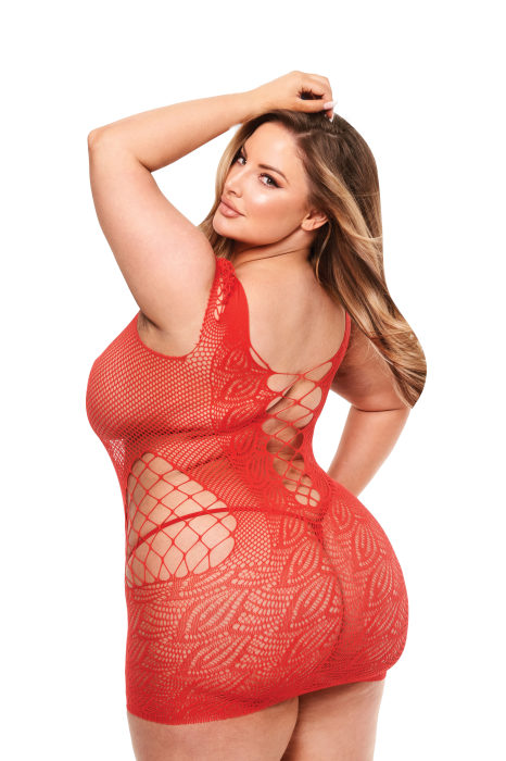 BACI CORSET FRONT LACE MINI DRESS RED, QUEEN