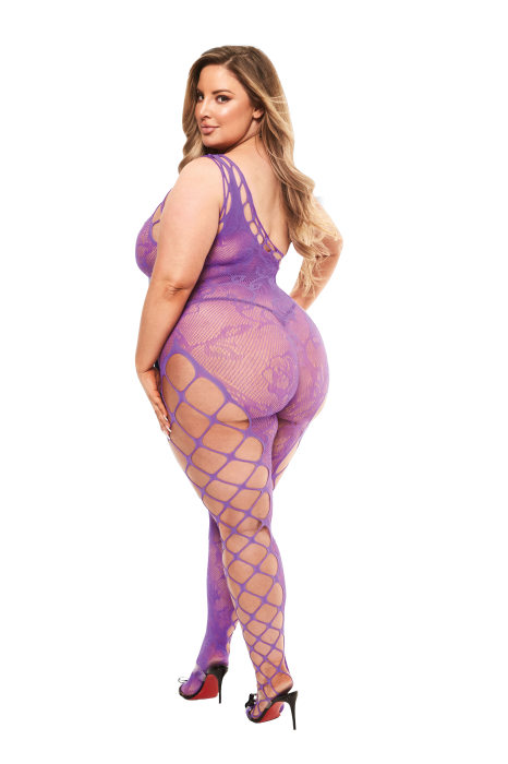 BACI OFF THE SHOULDER BODYSTOCKING PURPLE, QUEEN