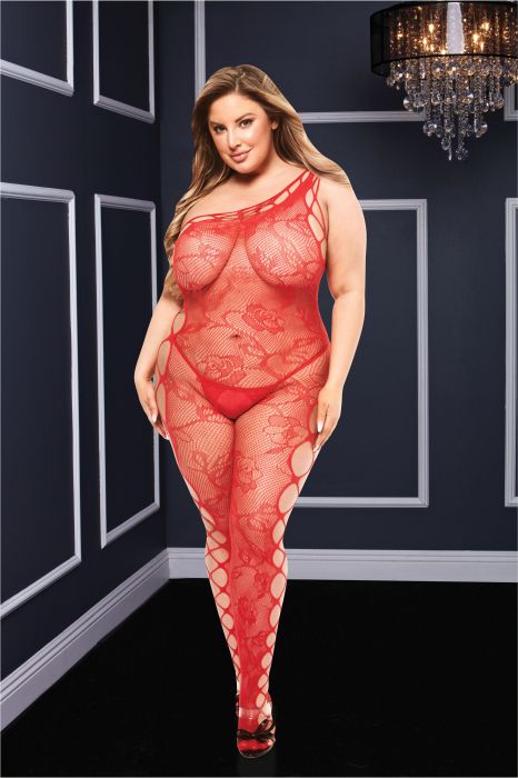 BACI OFF THE SHOULDER BODYSTOCKING RED, QUEEN