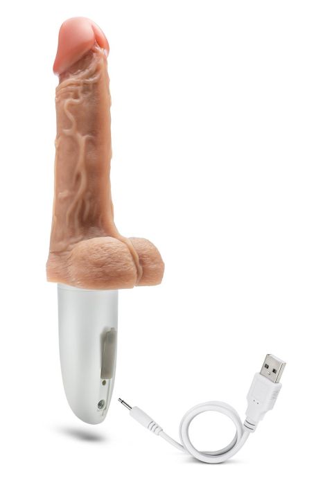 DR. SKIN SILICONE DR. HAMMER 7 INCH THRUSTING DILDO WITH HANDLE BEIGE