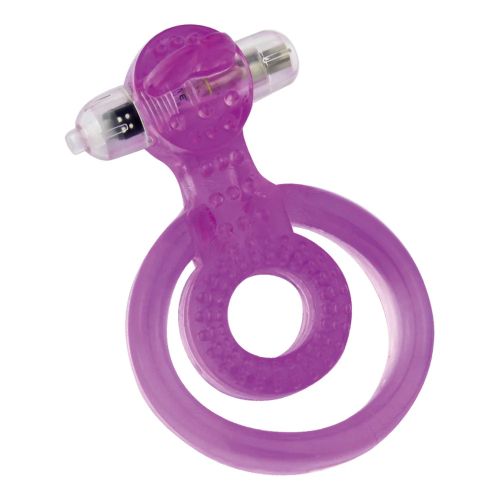 Vibrating Dual Cock & Ball Rings With Tongue