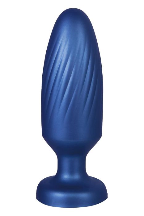 4 Inch Silicone Anal Plug Metallic Blue