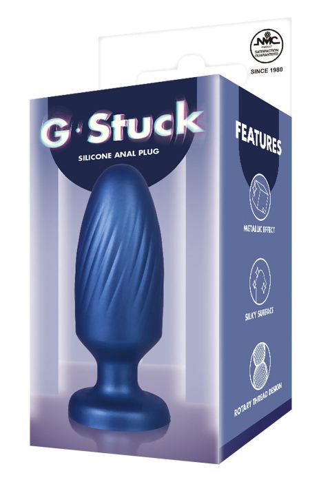 4 Inch Silicone Anal Plug Metallic Blue