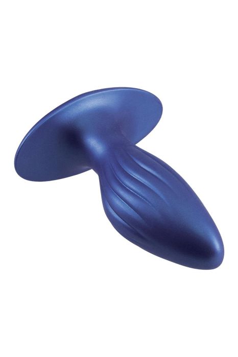 4.5 Inch Silicone Anal Plug Metallic Blue 