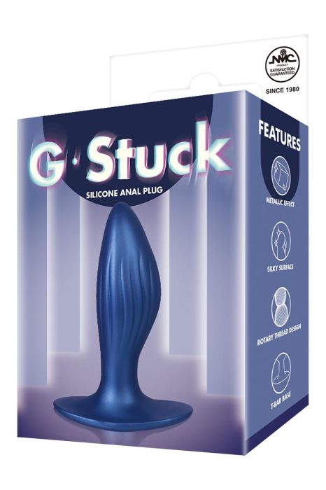 4.5 Inch Silicone Anal Plug Metallic Blue 