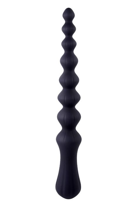 8.5 Inch Ribbed Silicone Anal Ball Beads Black