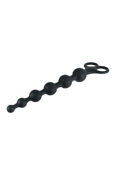 8 Inch Ribbed Silicone Anal Beads Black