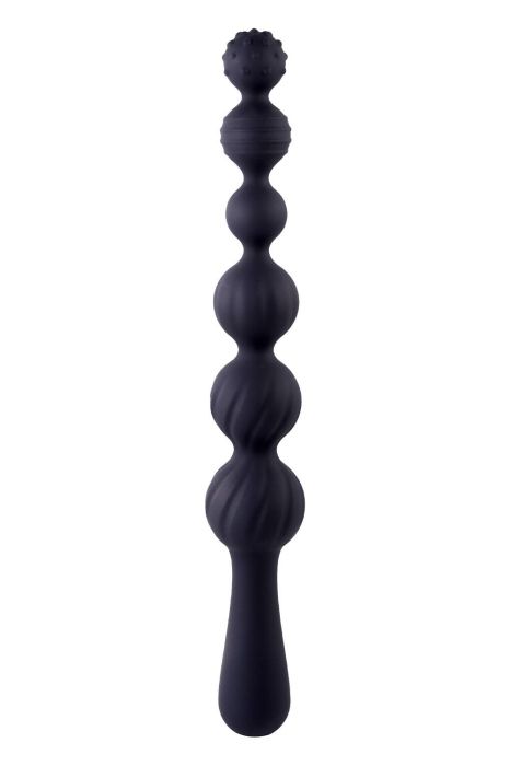 9 Inch Ribbed Silicone Anal Ball Beads Black 