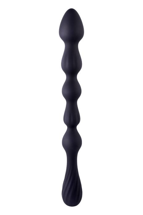 10.5 Inch Ribbed Silicone Anal Ball Beads Black