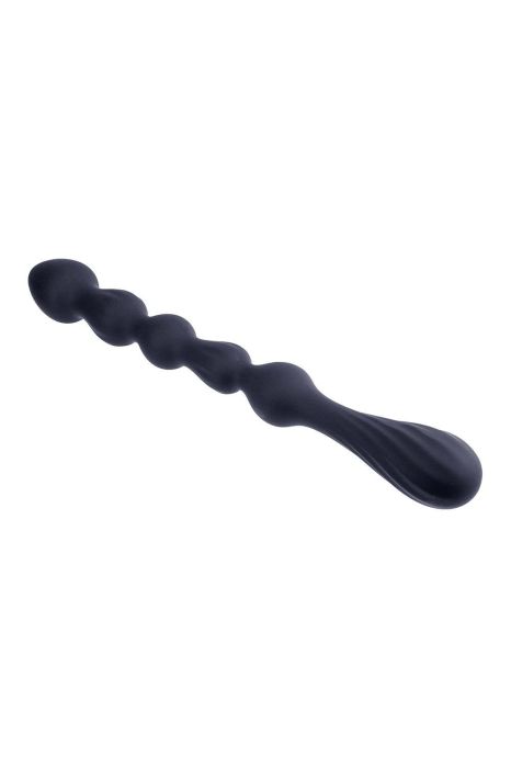 10.5 Inch Ribbed Silicone Anal Ball Beads Black