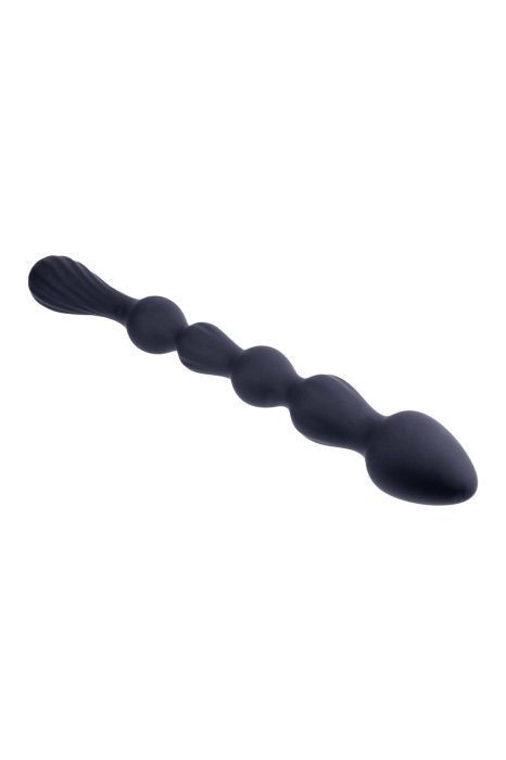 10.5 Inch Ribbed Silicone Anal Ball Beads Black