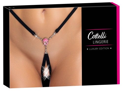 Cottelli LINGERIE Luxurious Crotchless String с кристали-Size:S-L