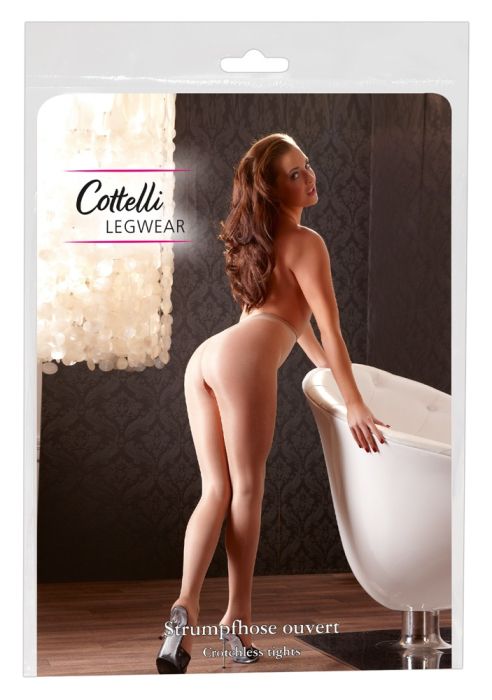 Cottelli LEGWEAR Skin-Coloured Open Crotch Tights