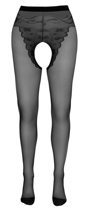 Cottelli LEGWEAR Suspender Open Crotch Tights-Размер:3
