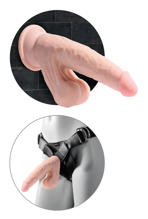 8 Inch Triple Density Cock With Swinging Balls Light