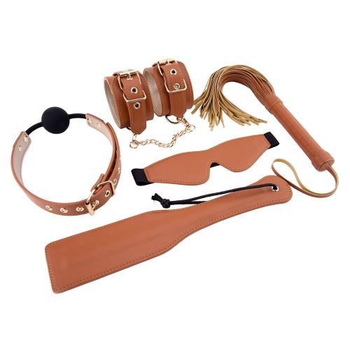 Elite Bdsm Set Cognac Vegan Leather