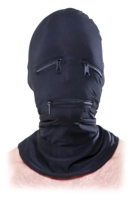 Zipper Face Hood Black