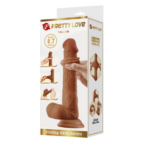 Реалистично дилдо с подвижна кожа PRETTY LOVE Tallen 22см.