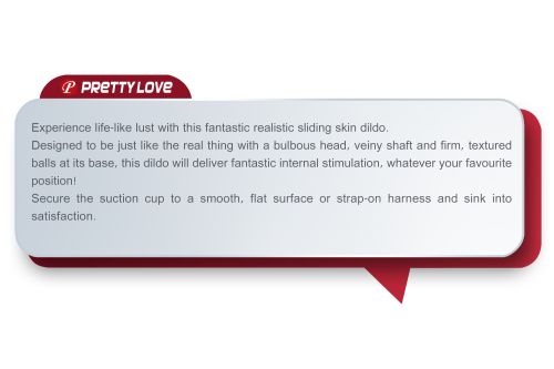 Реалистично дилдо с подвижна кожа PRETTY LOVE Emeka–24 см