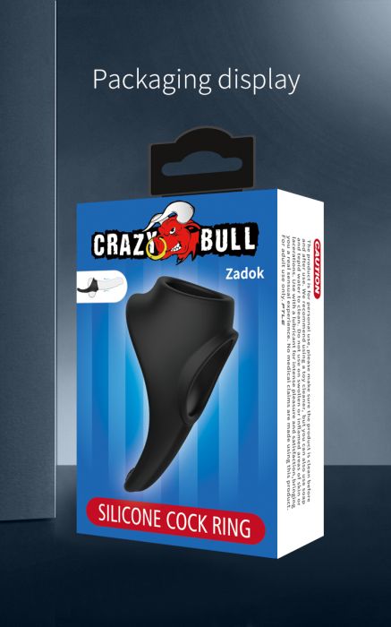 Силиконов ерекционен пръстен за пенис и тестиси с перинеумен стимулатор Crazy Bull Zadok