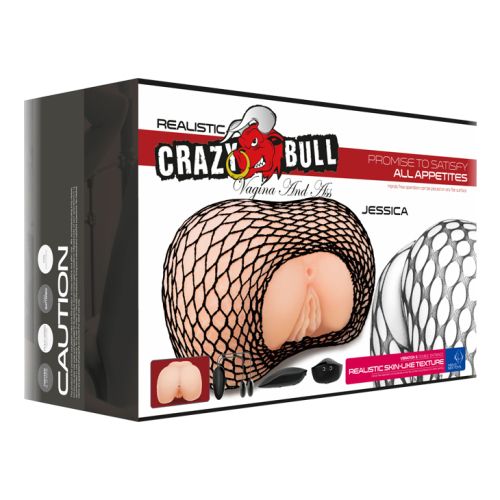 Реалистичен вибриращ мъжки мастурбатор дупе и вагина Crazy Bull Jessica