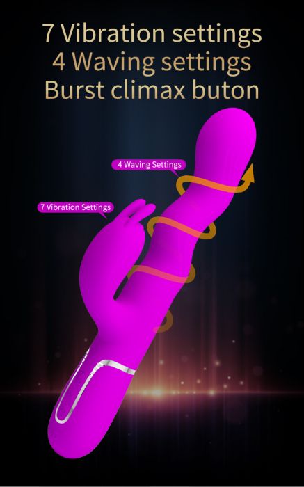 Силиконов вибратор за G-точка и клитор с пулсиращи вълни Pretty Love Laursen– 25.2 см
