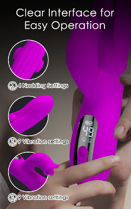 PRETTY LOVE-Yalanda-Purple-Nodding Rabbit Vibrator