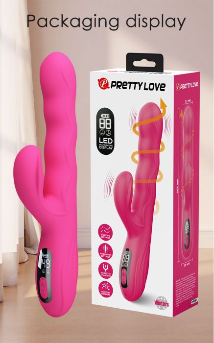 Силиконов медицински вибратор с пулсиращи вълни и LED дисплей Pretty Love