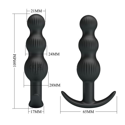 Силиконови анални топчета с вибрация и USB зареждане Pretty Love Sidney– 16 см