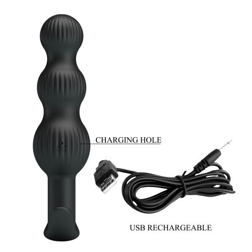 Силиконови анални топчета с вибрация и USB зареждане Pretty Love Sidney– 16 см