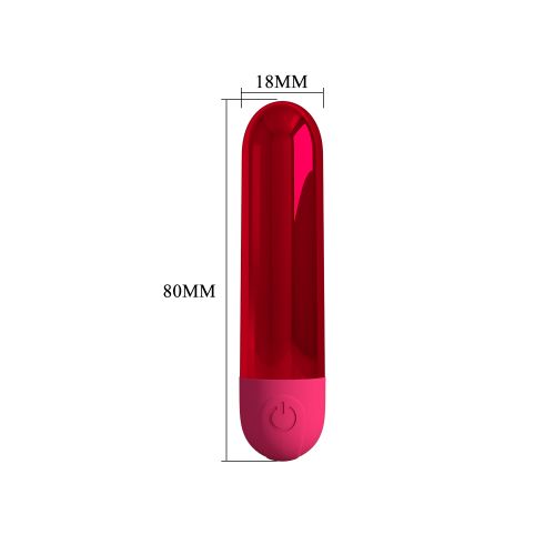Премиум безжичен метално виброяйце куршум с USB зареждане Pretty Love Kiwi– 10 см