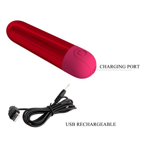 Премиум безжичен метално виброяйце куршум с USB зареждане Pretty Love Kiwi– 10 см