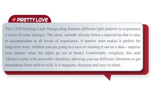Силиконова анална тапа с премигващи LED светлини и 10 режима на вибрация PRETTY LOVE Tarion 1