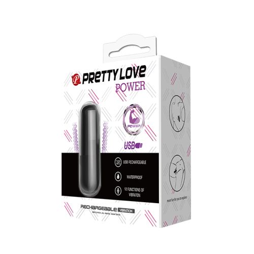 Мини безжичен силиконов виброкуршум с 12 функции и памет PRETTY LOVE POWER – 6 см