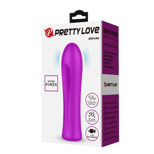 Мини гъвкав силиконов вибратор с релефна текстура и памет PRETTY LOVE ALFREDA 