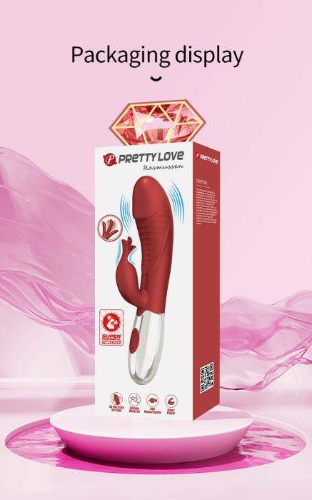 Силиконов заек вибратор за G-точка и клитор с 30 функции PRETTY LOVE RASMUSSEN 