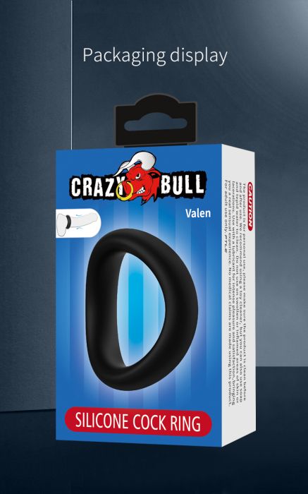 Анатомичен силиконов еректилен пръстен за пенис с извита физиология CRAZY BULL VALEN 