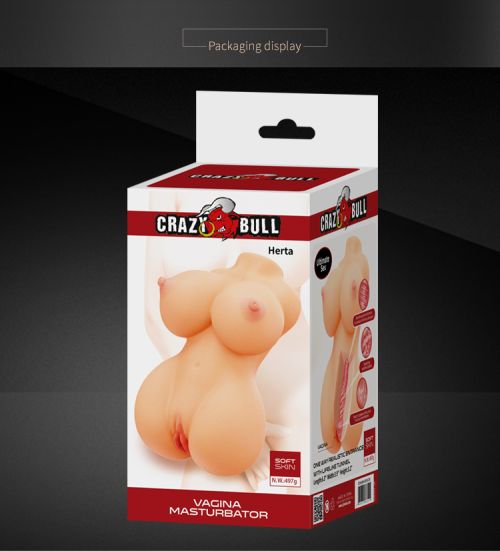 Мъжки мастурбатор с хиперреалистична текстура и уплътнено ядро CRAZY BULL HERTA 497gram