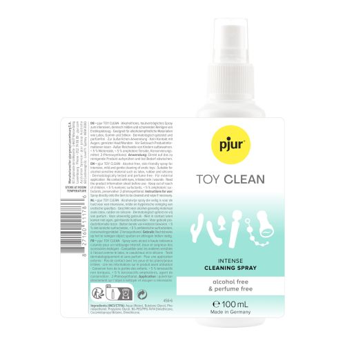 pjur TOY CLEAN, 100 ml Антибактериален почистващ спрей за еротични играчки без алкохол и аромат (100 мл)