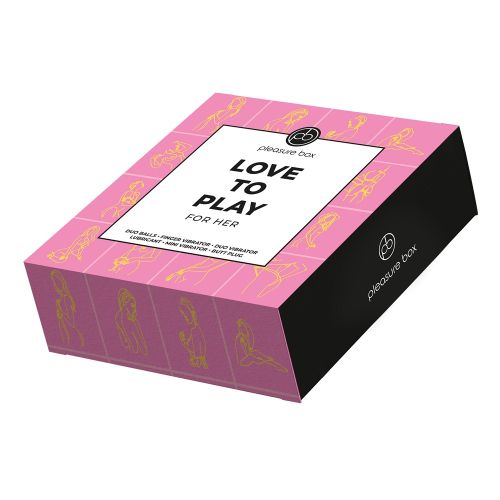 Луксозен еротичен подаръчен комплект с разнообразни секс играчки Love To Play For Her (9 части)